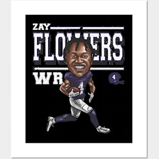 Zay Flowers Baltimore Cartoon Posters and Art